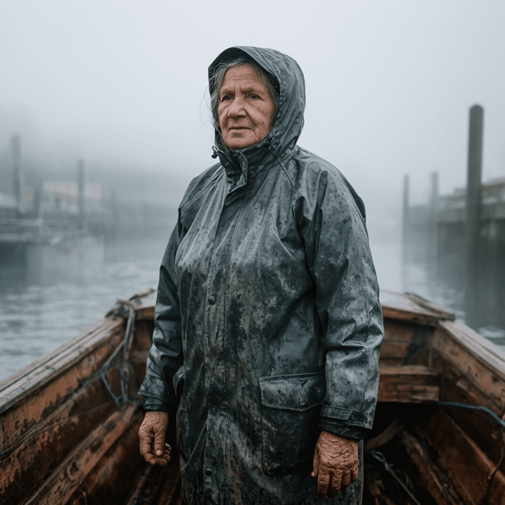 Environmental portrait of a fisherwoman